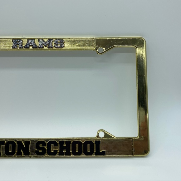 The Tilton School License Plate Frame New Hampshire Metal Gold Tone New Prep - Picture 11 of 12